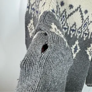 Vtg 90s J. Crew 100% Wool Fair‎ Isle Knit Sweater sz medium classic vintage READ thumbnail 5