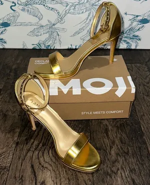 AMOJI Gold Women's High Heels thumbnail 1