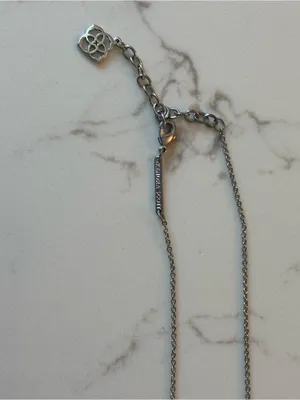 Kendra Scott Elisa Pendant Necklace - Rhodium with Black Opaque Glass Stone thumbnail 3
