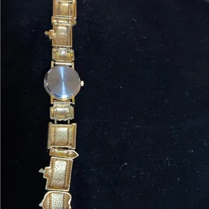 Gold Tone Teacher School Apple Pencil ABC 123 Slide Charm Bracelet Watch thumbnail 4