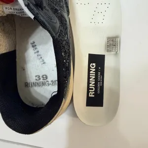 Golden Goose Running Sole Sneakers Black Glitter Leather Star Low Top IT 39 US 9 thumbnail 10