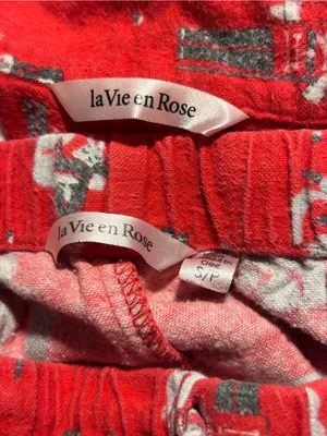 La Vie En Rose Womens Flannel Pajama Set Red Holiday Nutcracker PJs Size Small thumbnail 3