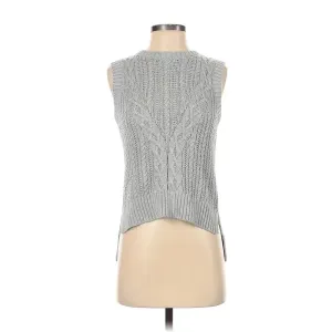 Rachel Zoe Women's Small Grey Cable Knit Sleeveless Sweater Vest Casual‎ Preppy thumbnail 2
