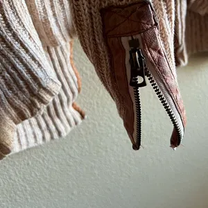 Lucky Brand Cream‎ and Brown Open-Front Cardigan size medium thumbnail 4