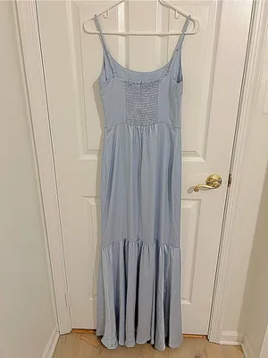 Reformation Nasha Satin Dress in Mineral Blue Maxi Formal Gown NWT Size 4 thumbnail 8