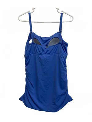 Jantzen Dungaree Blue Solid Modest UPF 50 Swim Dress Size 12 thumbnail 4