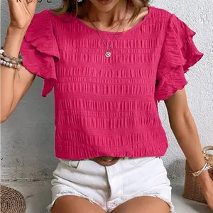 Hot Pink Ruffle Sleeve Top Blouse Flirty Feminine Small thumbnail 7