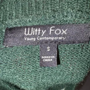 Witty Fox Green Peace Sign Floral Knit Sweater Young Contemporary Size‎ S thumbnail 3