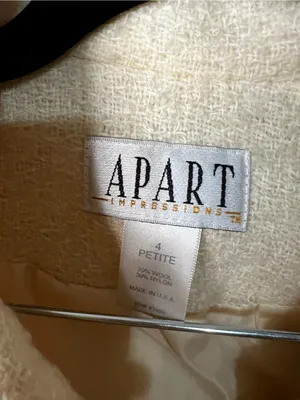 Apart Impressions Vintage Petite Butter Yellow Wool Blend Cropped Blazer Jacket thumbnail 6