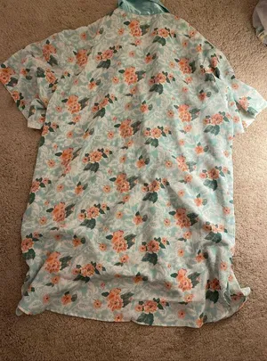 Victoria's Secret Vintage Green Floral Satin Trim Pyjama Nightdress Small thumbnail 6