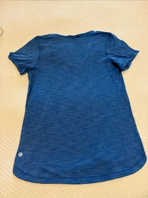 Lululemon V-Neck Short Sleeve Top - Blue thumbnail 2