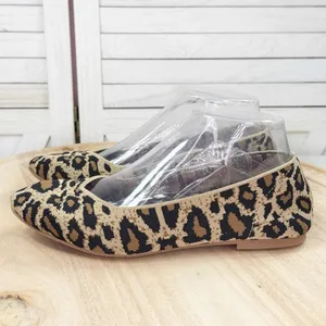 Women's Cleo‎ Leopard Print Knit Casual Pointed Toe Ballet Flats Tan 7 thumbnail 3