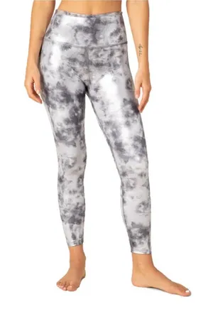 Beyond Yoga High Waist Tie Dye Midi Length Foil Gray Tie Dye Foil Size M thumbnail 1
