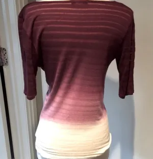 Vintage Y2K T-Party Ombre Cowl Neck Top with Rhinestones-Maroon/Purple Gradient thumbnail 3