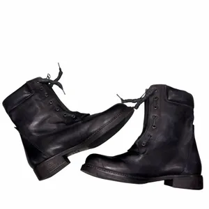 Vintage Foundry Co. Black Leather FILO Combat Boots Shoes 8.5 NO INSOLES thumbnail 7