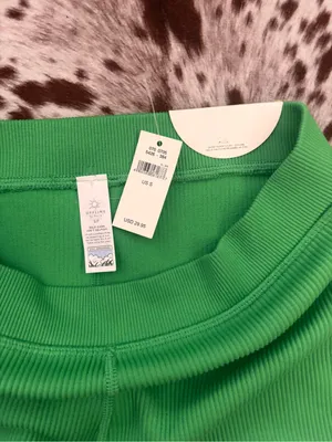 Aerie offline Green Ribbed Women's Shorts with White Trim NWT‎ thumbnail 5