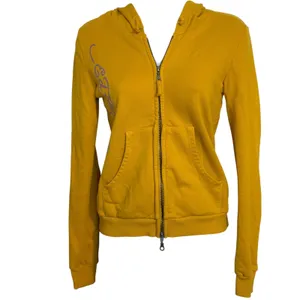ED HARDY Rare Vintage Y2K Yellow Rhinestone Cross Heart Graphic Zip Up Hoodie XS thumbnail 3
