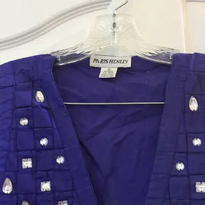 FINAL MARKDOWN basket weave jeweled vest large thumbnail 3