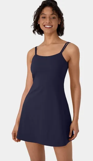 Halara Double Straps Backless Twisted 2-Piece Pocket Slip Dance Active Dress thumbnail 1