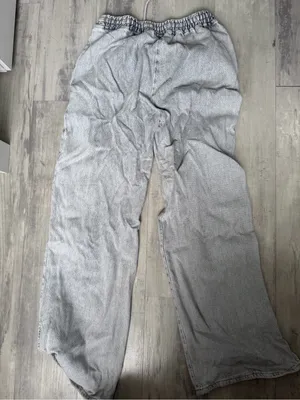Zara Light Gray Women’s Drawstring denim Joggers thumbnail 5