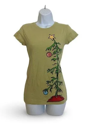 LOL Vintage Christmas Tee Green Size M thumbnail 1