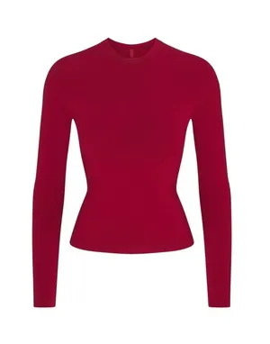 SKIMS Cotton Jersey Long Sleeve T-Shirt Brick Size XS NWT (G12) thumbnail 1