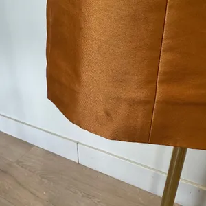 Romy Copper Halter Mini Cocktail Dress MEDIUM Satin Party Backless Designer $310 thumbnail 12