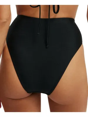 NWT Cotton On High-Waisted Cheeky Bikini Bottoms 6335721-46 Black Shimmer M thumbnail 2