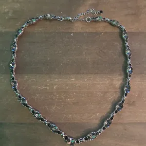 Smokey quartz and black rhinestone necklace Silver thumbnail 2