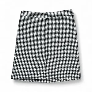 Georgiou Studio Houndstooth Tweed Knee-Length Skirt Black and Cream Size Large thumbnail 3
