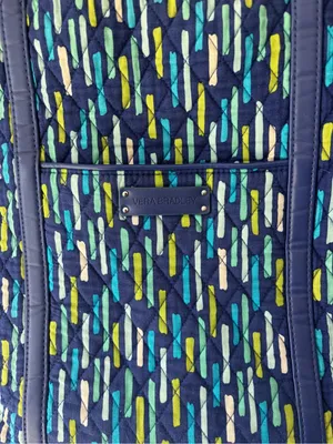 Vera Bradley Trimmed Laptop Tote Katalina Showers Blue Green Shoulder Bag Travel thumbnail 2