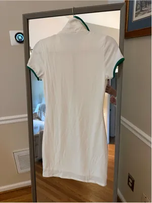 Women's Lulus Polo Mini Dress Size S White and Green thumbnail 5