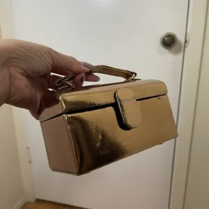 Vintage La Regale Copper Gold metallic evening clutch rectangle crossbody thumbnail 2