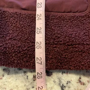 FLX Sherpa Fleece‎ Vest Burgundy Snap Front Pockets Drawstring Waist Womens Med thumbnail 8