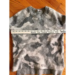 Athleta Women's Gray Alpaca‎ Merino Wool Undercover Camo Pullover Sweater Small thumbnail 6