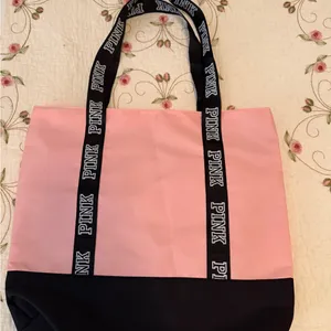 VERY nice Pink Tote Bag with Black Accents. thumbnail 3
