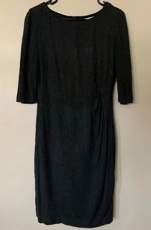 Trina Turk Grey Fitted Ruched Knee Length Sheath Classic Dress Size 6 thumbnail 1