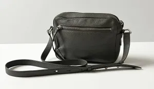 AllSaints Captain Crossbody Bag 100% Cow Leather Grey Small Adjustable Strap thumbnail 1