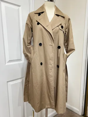 Everlane The Cotton Modern Trench Coat Size XXS Khaki Tan Cornstalk Lined thumbnail 6