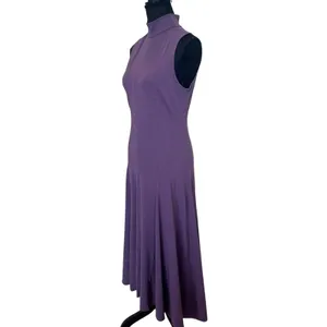 Peter Som Purple Mockneck Midi Dress Medium Cotton Office Work Designer $440 thumbnail 7