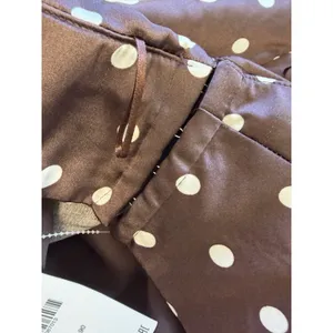 Zara‎ Satin Strapless Brown Polka Dot Pretty Woman Top Silky 90s thumbnail 5