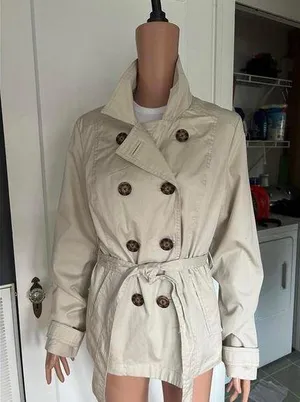 Merona Short Trench Coat size Large thumbnail 1