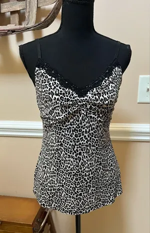 White House Black Market Animal Print Lace Camisole thumbnail 1