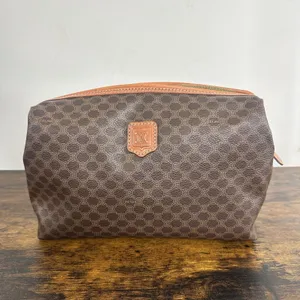Celine Brown Macadam Toiletry Bag Made In Italy Travel Cosmetic Case Unisex thumbnail 16