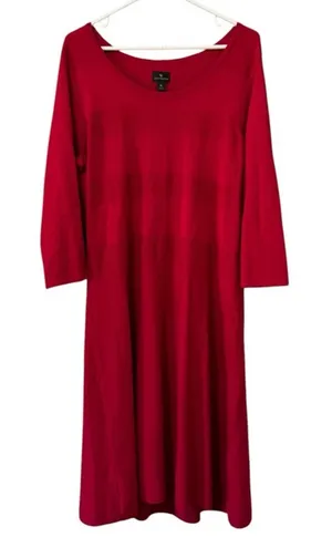 Worthington Red Knit Sweater Dress‎ Women Size XL Holiday A Line Office Casual thumbnail 1