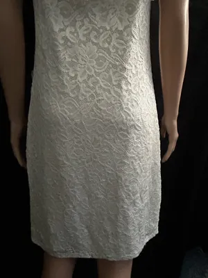 Pink Blush Women’s Lace Overlay Off-Shoulder Midi Dress in Ivory LG NWT thumbnail 10