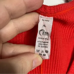 ZYIA active red waffle knit top long sleeve size‎ XL thumbnail 2