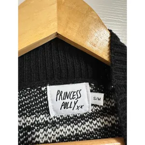 Princess Polly Zebra Print Cropped Mock Neck Sweater Black White S‎ M thumbnail 3