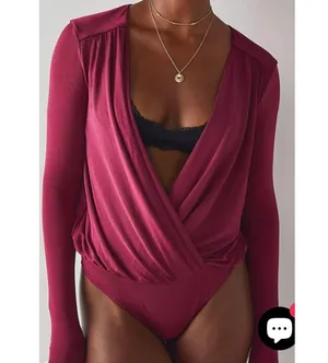 Intimately Free People Turnt Red Bodysuit Metallic Womens Size M thumbnail 1