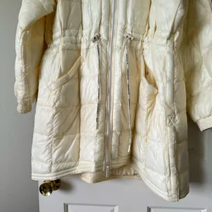 Free People Movement Patricia Packable Poncho Puffer Coat Drawstring White Large thumbnail 5